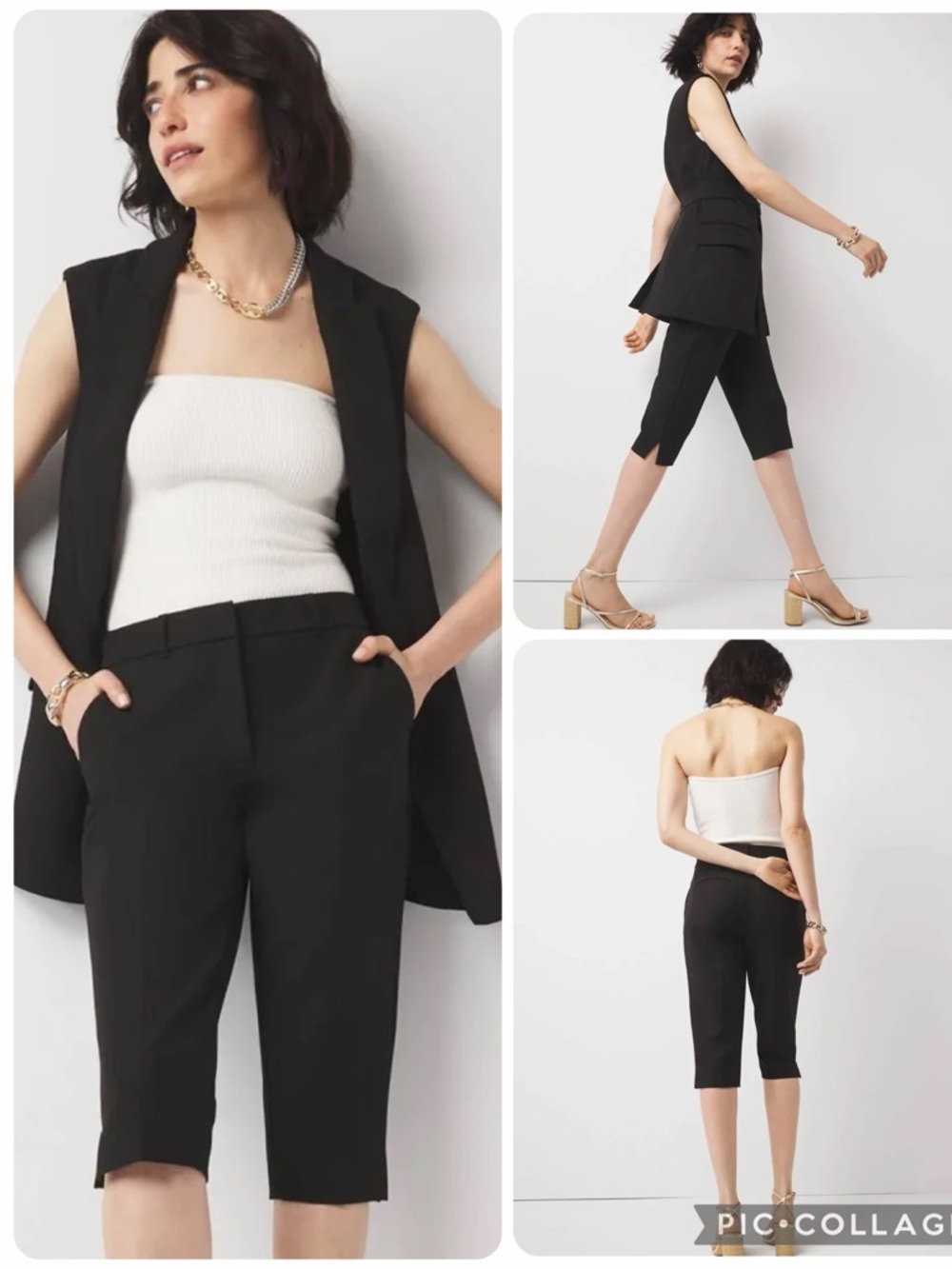 White House Black Market Black Cropped Dress Pants